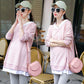 Spring and Autumn Maternity Suit Wild Striped Long Sleeve Top Loose Fashion Mid-length Sweater