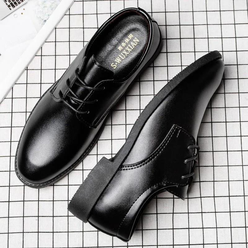Spring and Autumn Leather Shoes, Men's Shoes, Black Wedding Shoes, Casual Business Dress Shoes