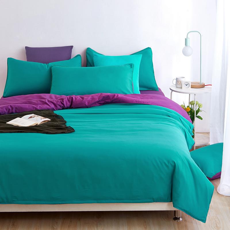 Bedding Solid Color Double Combed Matte Four Piece Set  Dormitory Simple Quilt Cover Bed Sheet