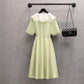 Dress Women's Summer Large Size Lapel Temperament V-neck Ruffled French Hepburn Dress