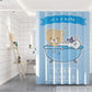 Nordic Bathroom Cartoon Shower Curtain Fabric Thickened Bathroom Waterproof and Mildew-proof Partition Curtain Hanging Curtain Shower Curtain