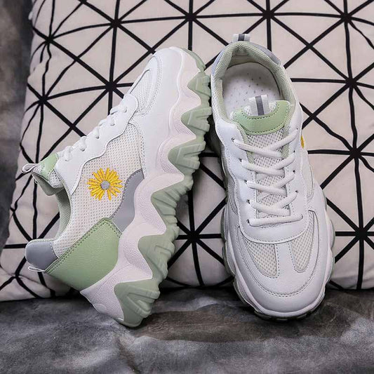 Plus Size 35-39 Summer Women Mesh Sneakers Students Breathable Running Basketball Shoes Shockproof Non-slip Skate Shoes