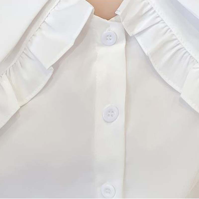 Women's Spring and Autumn Long Sleeve Shirts Large Size Loose Solid Color Doll Collar Tops