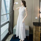 Sexy Polka Dot Dress Bohemian Sleeveless Maxi Dress Summer High Waist Bandage Halter Beach Sundress