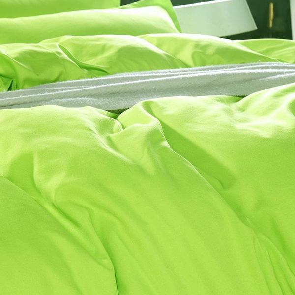 Pure Green Four-piece Fruit Green Bed Sheet Duvet Cover Simple Plain Five-element Color Bedding