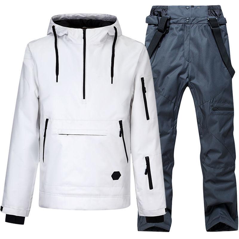 Winter Windproof and Waterproof Ski Suit Suit Unisex Veneer Waterproof and Cotton Wear-resistant Couple Ski Hoodie Suit