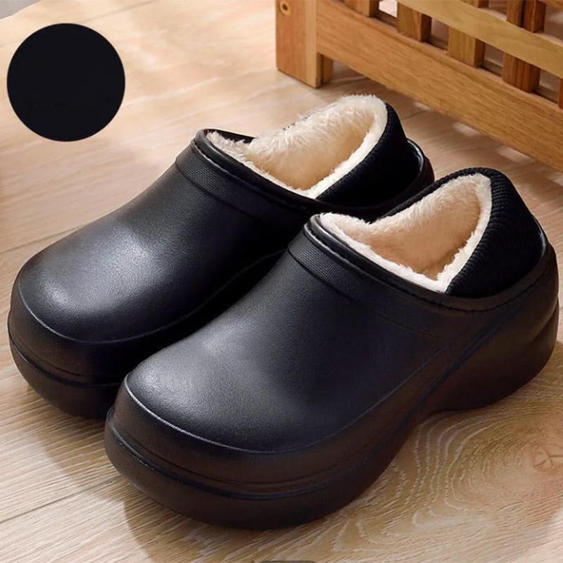 Waterproof Cotton Slippers Women's Winter Thick Bottom Shoes Non-slip All-inclusive heel slippers