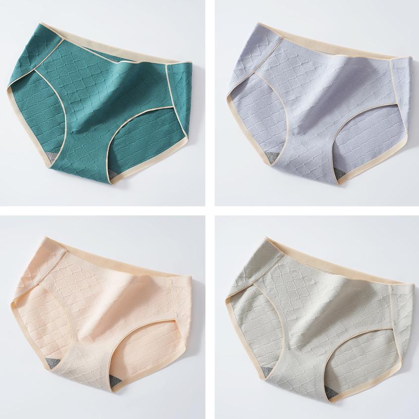 Large Size Women's Cotton Panties Women's Solid Color Briefs Comfortable Breathable Mid-waist Seamless Underpants