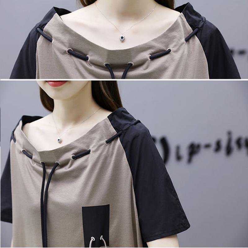S-XXXL Women's Summer Dress Color block Short Sleeve Round Neck Large Size Loose Casual Not Hooded A-line Dress
