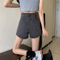 Summer Korean Denim Shorts Women's High Waist Split Loose Loose Wild Thin Wide-leg Pants A-line Pants