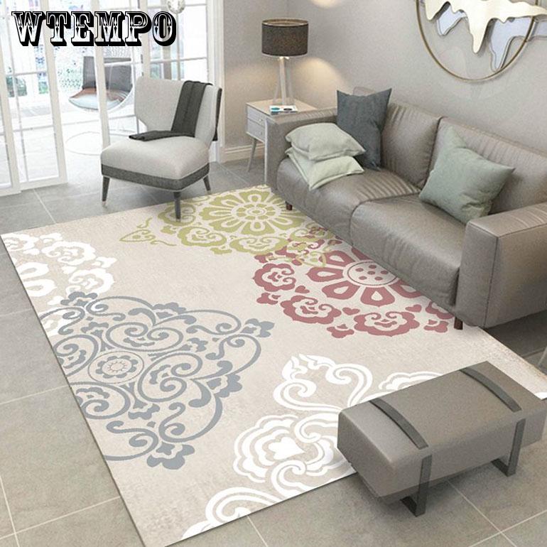Nordic minimalist geometric pattern carpet for living room kitchen rug bedroom bedside small