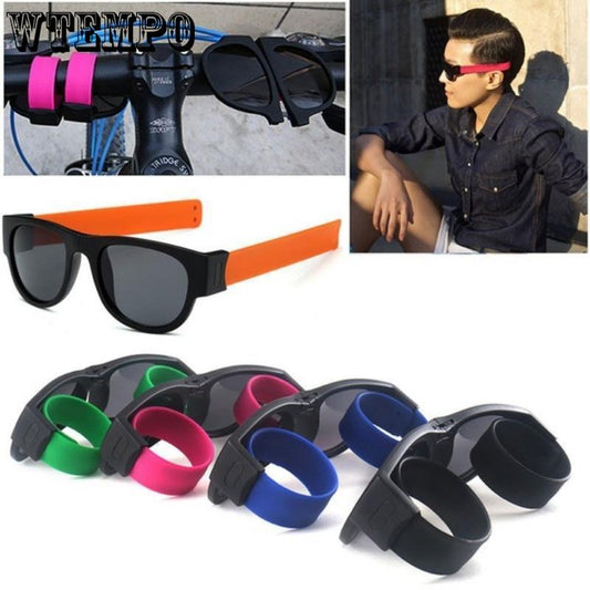 2019 New Sunglasses Women Slappable Bracelet Sun Glasses for Men Wristband Fold Shades Oculos Colorf