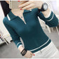 Autumn and Winter Knitted Sweater Fashion Slim Sexy Tops Simple Style Young Women's Bottoming Shirt