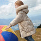 Children's Warm Down Jacket Girls Mid-length Plus Velvet Thickened Children's Clothing Kids Windbreaker