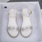 Women's Sandals Super High-heeled Wedge with Open Toe Flower Platform Sandals Waterproof Platform All-match Buckle Women's Shoes