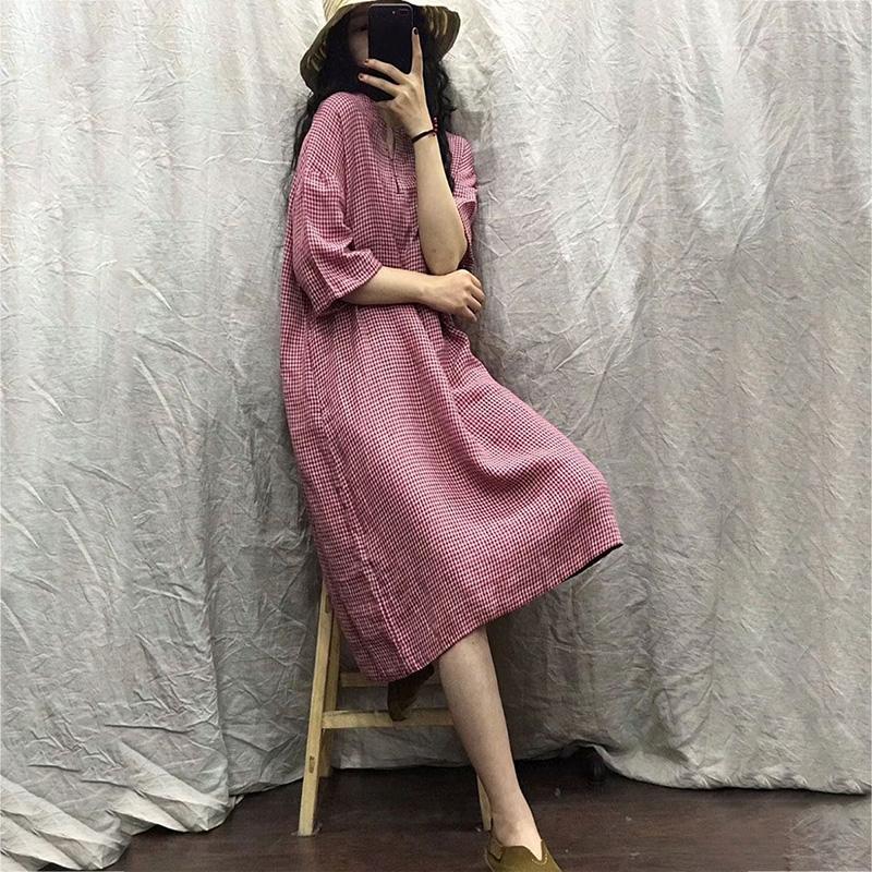 Cotton Linen Women's Summer Dress Short Sleeve Solid Color Daily Wear Dating Party Holiday
