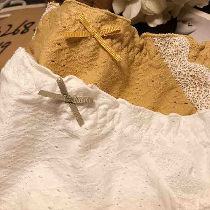 Stretch Underwear Female Ruffled Girl Bag Hip Stretch Breathable Briefs Sexy Sweet Lace Edge