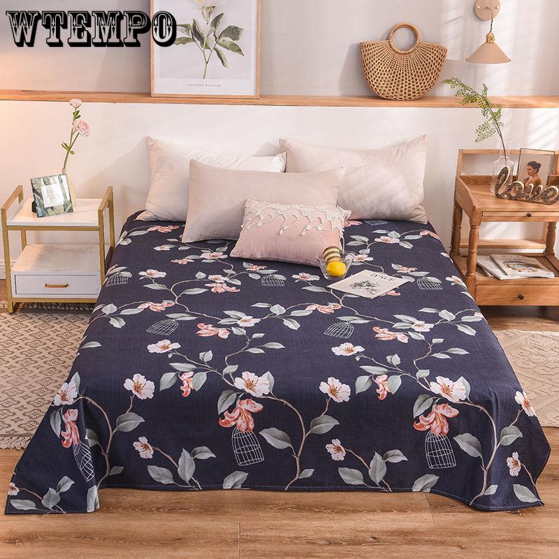 Flower Pattern Bed Sheet One-piece Four Seasons Universal Cotton Household Sheets Queen Size Bedding
