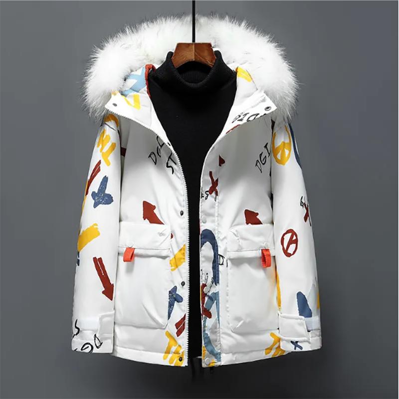 Little Devil Down Jacket Men's Tide Brand Thicken Plus Fleece Fresh Chinese Style Winter Jacket
