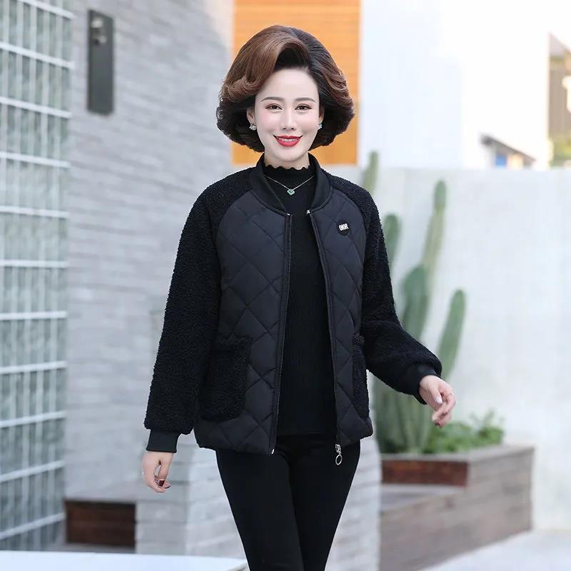 Mom's Fall/winter Clothes Padded Jacket Women Middle-aged and Elderly Winter Short Middle-aged Padded Jacket