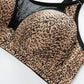 Ladies No Steel Ring Thin Bra Sexy Leopard Print Gathered Tube Top Anti-glare Anti-sagging Adjustable Breathable Bra