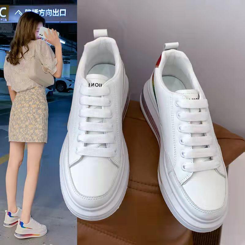 Women's Small White Shoes Casual Sports Shoes Air Cushion Thick-soled Height-increasing Shoes Spring and Autumn Student Shoes