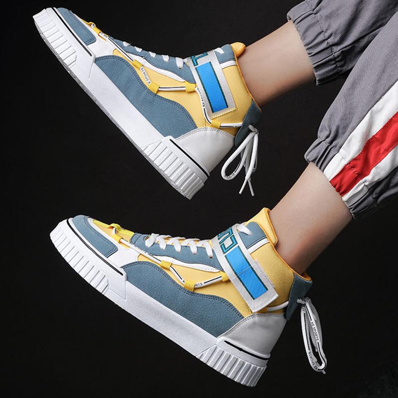 Autumn Men's Korean Style High-top Shoes Trendy Canvas Sneakers All-match Casual Shoes for Students