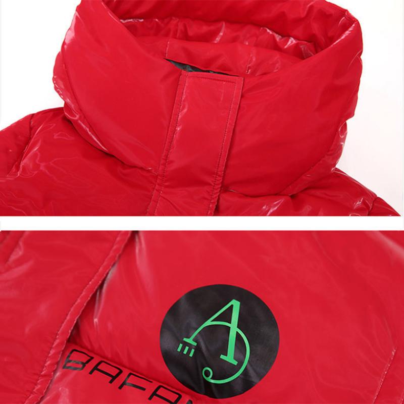 Women's Winter Korean Loose Quilted Coat Warm Stand-collar Down Jacket Women's Glossy Mid-length Down Jacket