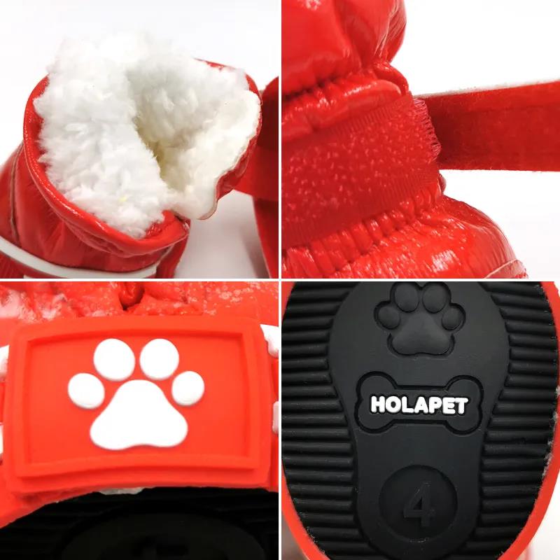 Pet Shoes 4 Pieces Outdoor Indoor Dog Shoes Teddy Winter Shoes Bichon Pet Dog Walking Shoes Snow Boots Keep Warm Cotton Boots Wear-resistant Boots