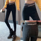 Black Plus Velvet Leggings for Women To Wear High Waist Slimming Plus Size Tight-fitting Feet Pants Winter Thickening To Keep Warm