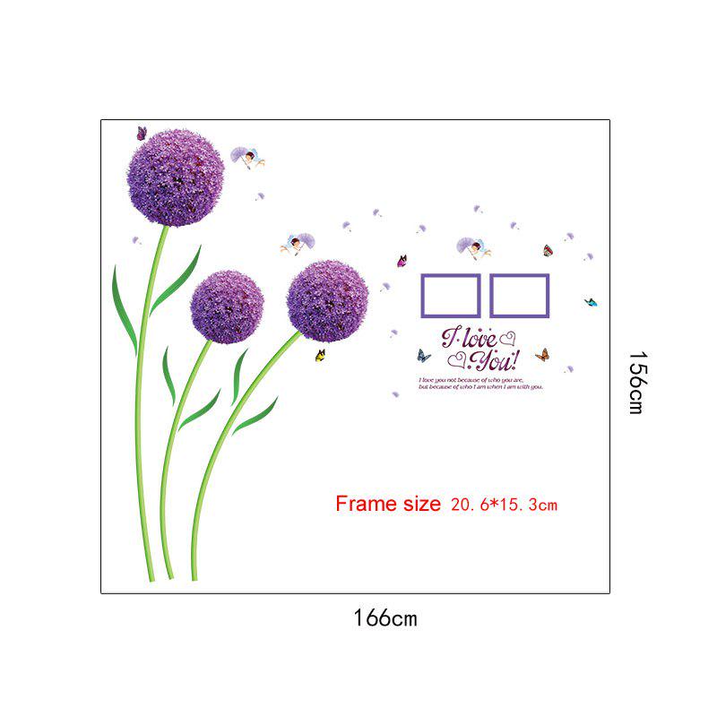 [Wall stickers] Purple dandelion flower ball wall stickers living room bedroom window decals art mur