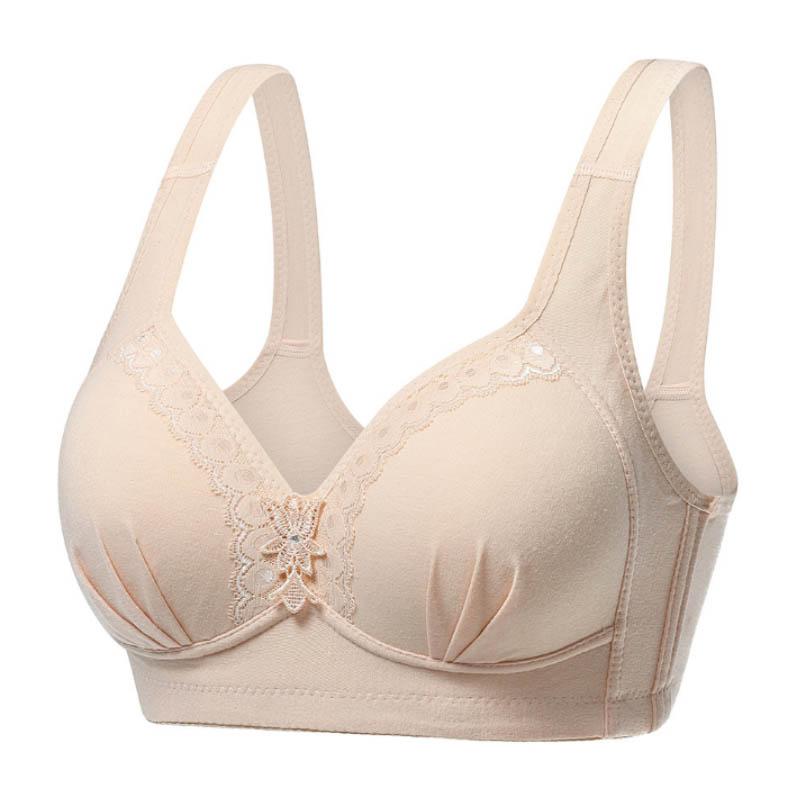 Ladies No Steel Ring Thin Vest Type Gathered Adjustable Sexy Beautiful Back Bra Jacquard Simple Full Cup Bra