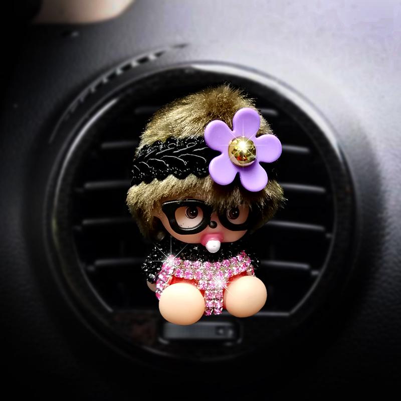 Mini Doll Aroma Diffuser Car Air Conditioning Outlet Plug-in Creative Decoration  Accessories
