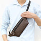 Business Leather Multi-layer Small Waist Bag Running Outdoor Mobile Phone Bag Multifunctional PU Chest Bag Receiving Wallet Sports Bag