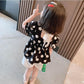 Girls Short-sleeved Suit Summer Little Girl Fashionable Western Style Net Red High-end Children's Chiffon Two-piece Suit