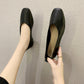 Shallow Flat Shoes Women's All-match Soft Leather Soft Sole Super Soft Beanie Shoes Lazy Shoes Slip-in Type One-step Wearable