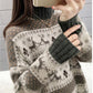 Turtleneck Sweater Female Students Korean Loose  Knit Sweater Bottoming Pullover Sweater Outwear  Deer Print Christmas Sweater Autumn  Winter