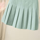 Pleated Skirt Women's Spring and Summer High Waist Anti-glare Black A-line Short Skirt