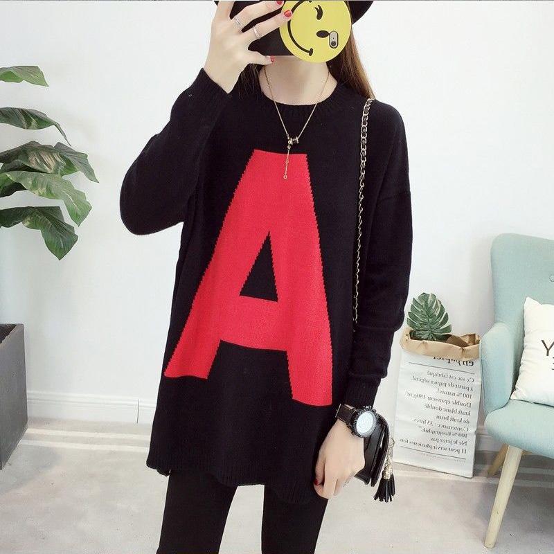 Pregnant Women's Autumn  Fashionable Sweaters  Mid-length Loose Coats  Maternity  Thicker Korean Winter Clothes