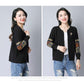 Spring and Autumn Cardigan Short Knitted Top Simple Casual Long Sleeve Sweater Fashion Jacquard Female Jacket