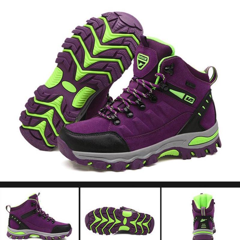 Winter Women's Outdoor Hiking Shoes High-top Waterproof and Windproof Sports Shoes Non-slip Wear-resistant Hiking Shoes Large Size Women's Shoes