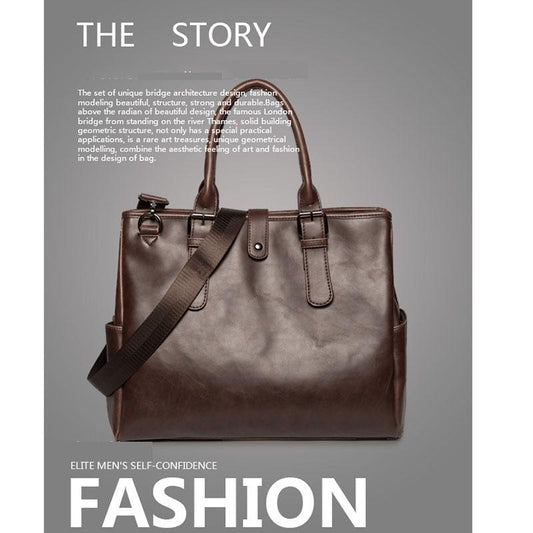 Genuine Leather Business Handbag Briefcase Bag Casual Messenger Cross body Shoulder Bag For Men