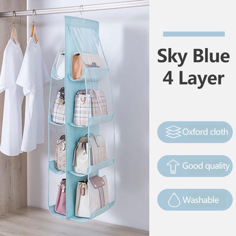 Multi-layer Bag Storage Bag Waterproof Bag Wardrobe Hanging Leather Bag Finishing Bag Female Bag Storage Bag Wardrobe Handbag Purse Hanging Bag