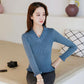 Autumn and Winter Solid Color V-neck Sweater Short Women's Small Slim Knit Sweater Women