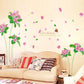 Red flower green leaves living room bedroom decoration pvc removable romantic love pink wallpaper