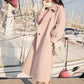 Autumn and Winter Woolen Jacket Women's Lantern Sleeves Waist Waist Women's Mid-length Ladies Temperament Woolen Coat Warm Jacket