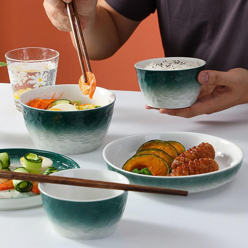 Nordic Ceramic Dishes Set Household Combination Dishes and Chopsticks Net Red Creative Couple Double 2-personTableware