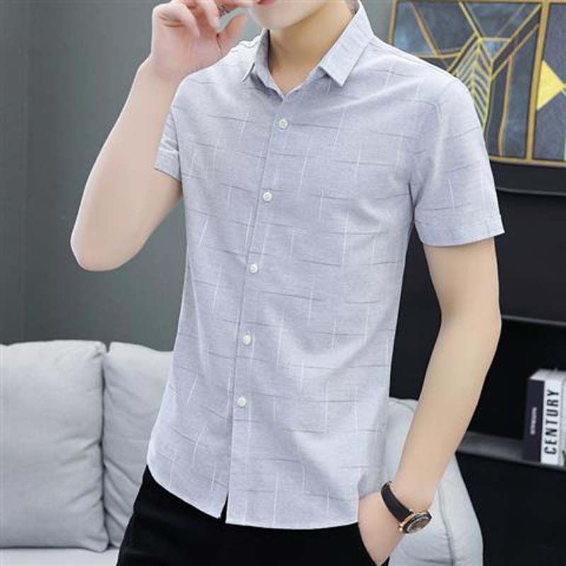 Summer Short-sleeved Shirts for Young Men, Handsome Shirts, Breathable Summer Clothes, Thin Casual Shirts for Men