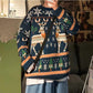 Autumn and Winter Loose Sweater Thick Style Lovers Jacket Hong Kong Style Korean Loose and Lazy Christmas Sweater