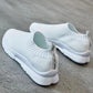 A Pedal Casual Women's Shoes Lazy Shoes Flying Woven Socks Shoes, Breathable Sneakers Women's Mother Shoes Breathable Net Shoes Coconut Shoes